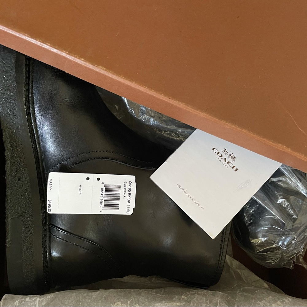 NWB COACH Casual Leather Boots with Shearling - Picture 8 of 13